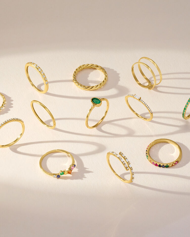 Many Different RS Pure Gold and Gemstone Rings