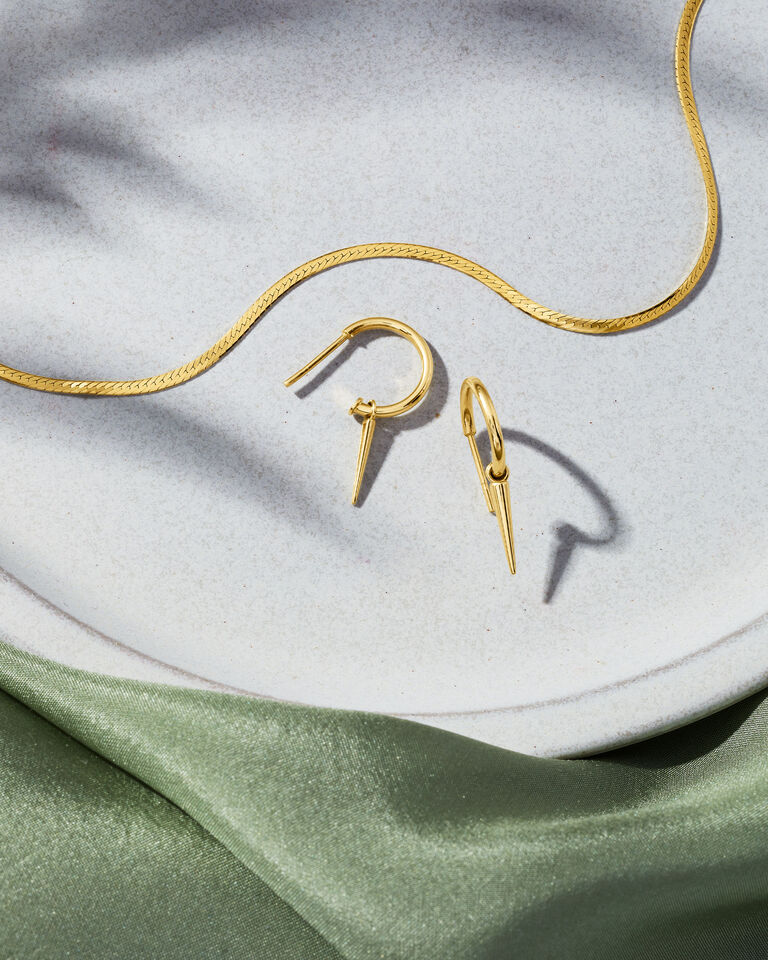 RS Pure Gold Necklace and Hoop Earrings