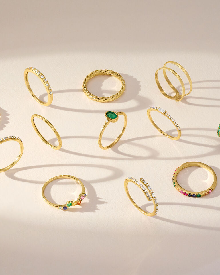 RS Pure Gold and Gemstone Rings