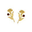 .10 ct. t.w. Garnet Carnation Flower Earrings in 14kt Yellow Gold