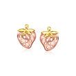 14kt Two-Tone Gold Strawberry Earrings