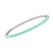 .15 ct. t.w. Diamond and Turquoise Reversible Bangle Bracelet in Sterling Silver