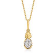 Diamond-Accented Pineapple Pendant Necklace in 14kt Yellow Gold