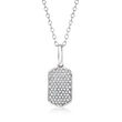 .20 ct. t.w. Diamond Mini Dog Tag Pendant Necklace in Sterling Silver