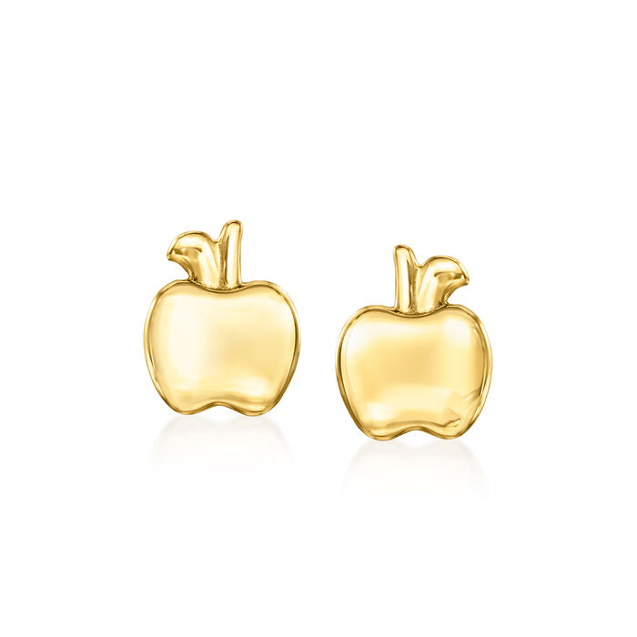 14kt Yellow Gold Apple Earrings