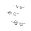 Sterling Silver Jewelry Set: Three Pairs of Ball Stud Earrings