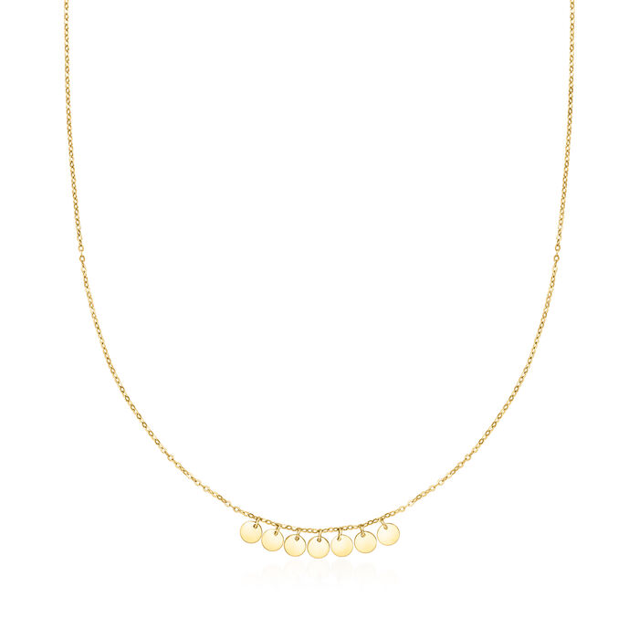 Italian 14kt Yellow Gold Multi-Disc Station Necklace