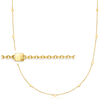 Italian 14kt Yellow Gold Cube Station Necklace