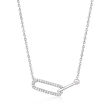 .10 ct. t.w. Diamond Paper Clip Link Necklace in Sterling Silver