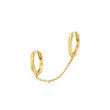 Italian 14kt Yellow Gold Double-Piercing Single Hoop Earring