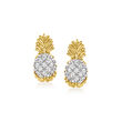 .10 ct. t.w. Diamond Pineapple Stud Earrings in 14kt Yellow Gold