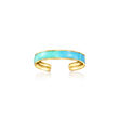 Blue and Turquoise Enamel Toe Ring in 14kt Yellow Gold